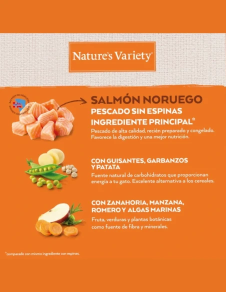 Comida para Perro Adulto Mini NATURES VARIETY No Grain de Salmon 7kg